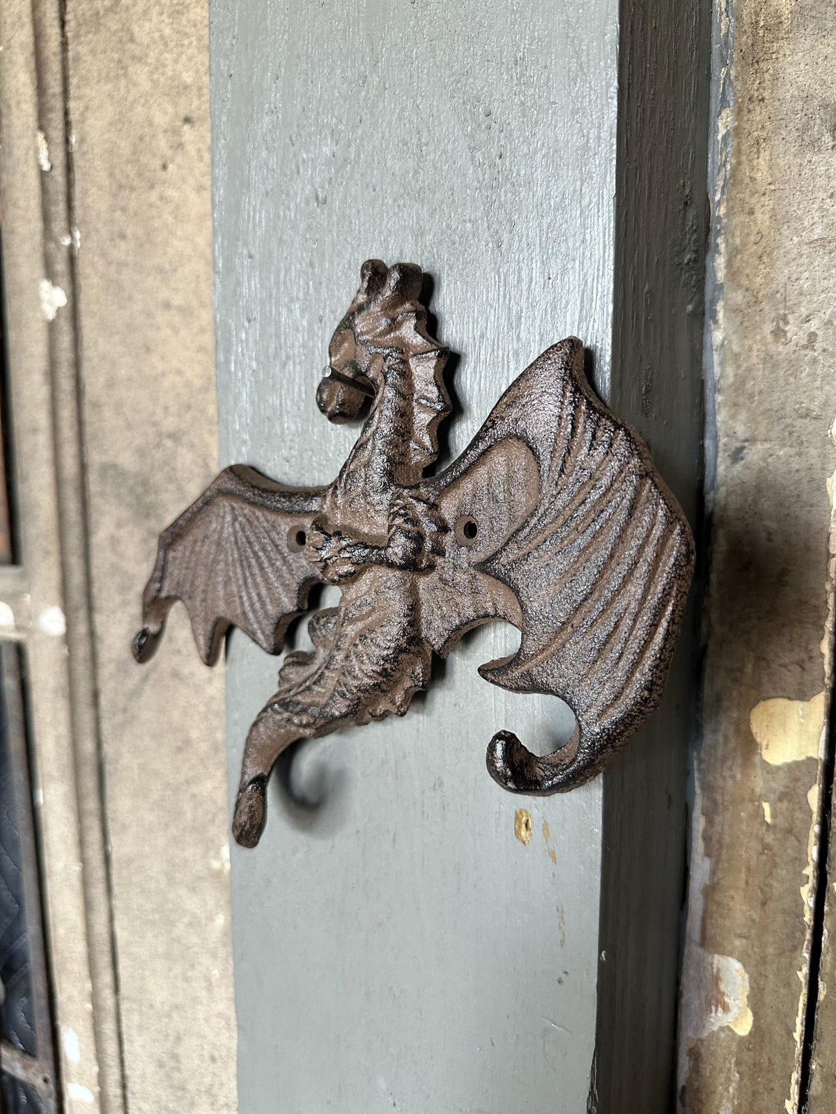 Large Cast Iron Triple Hook Flying Dragon Hanger Hooks