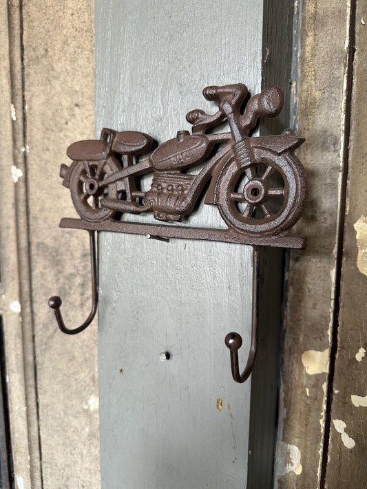 Cast Iron Vintage Motorcycle Wall Hanging Hooks