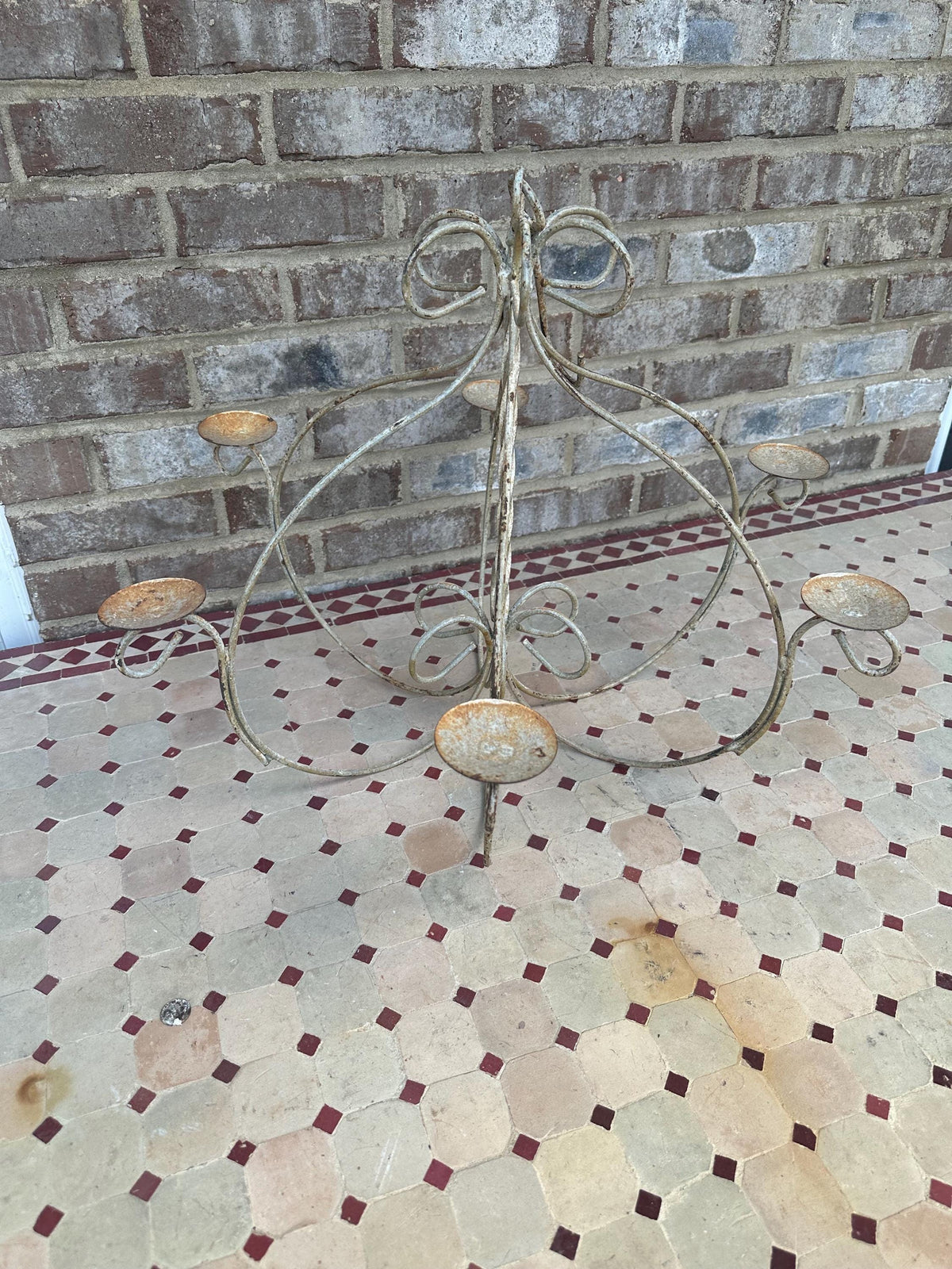 Large Hanging Metal Candle Chandelier Ornate Tealight Rustic